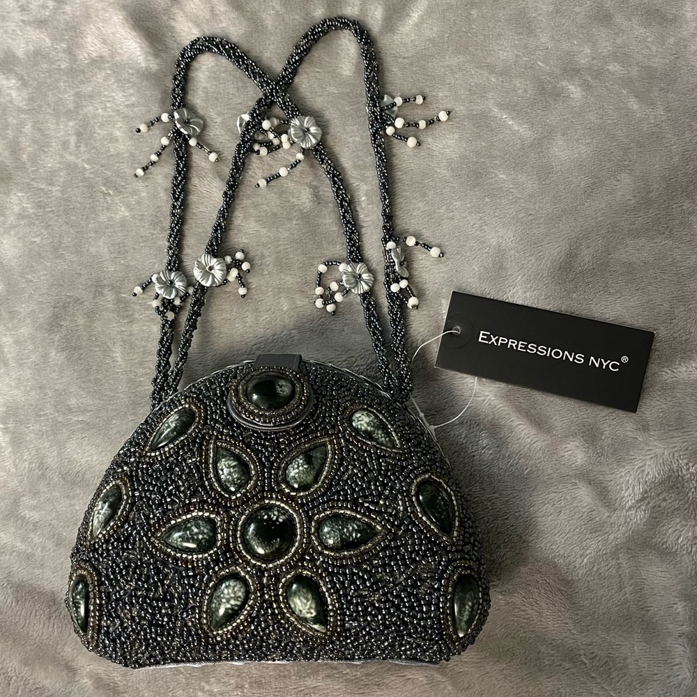 NWT Expressions NYC Beaded Handbag Clutch